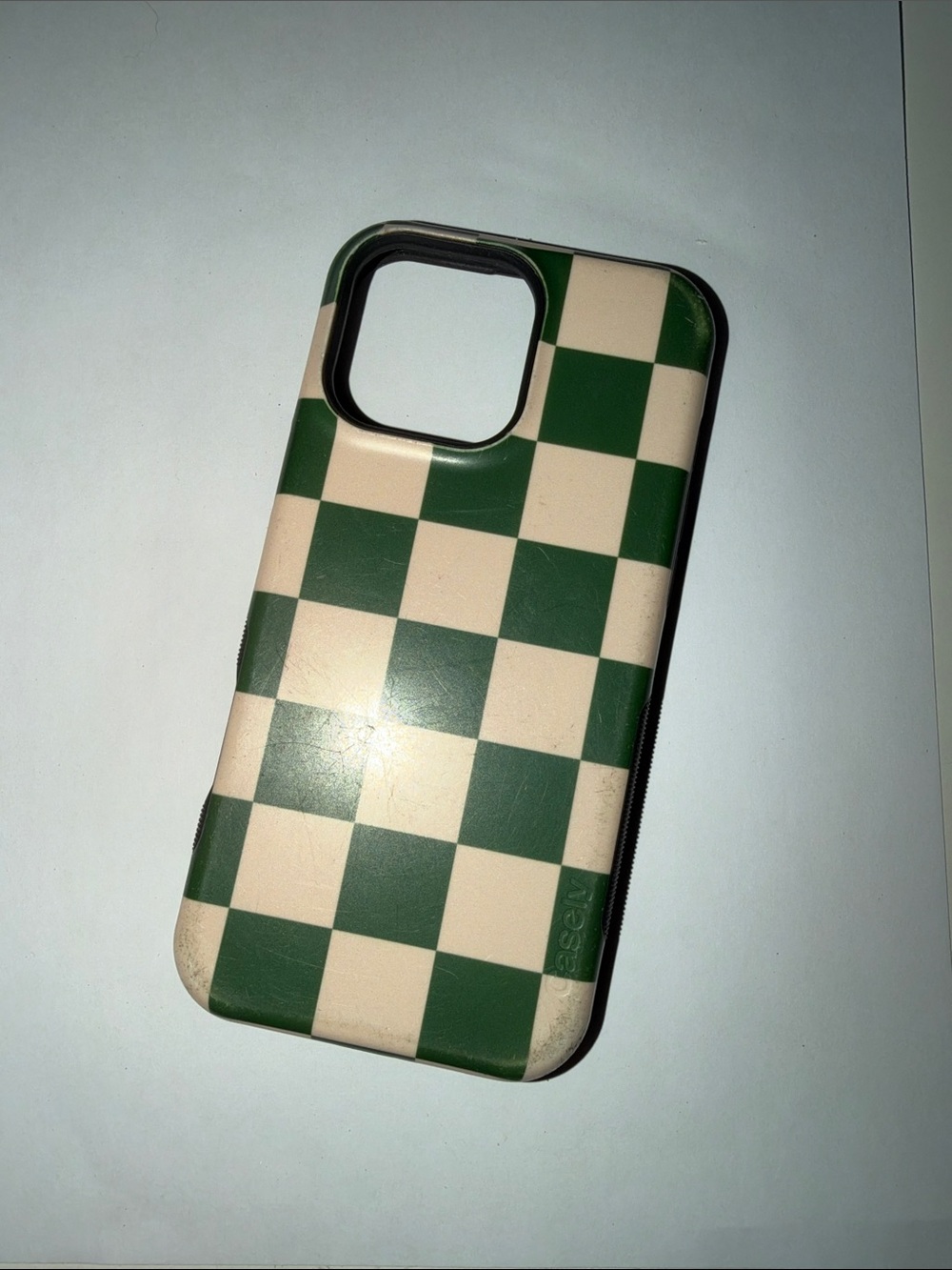 Green and Cream Checkered Phone Case - Casely
